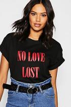Boohoo No Love Lost Slogan T-shirt