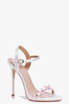 Boohoo Phoebe Bridal Butterfly Trim Two Part Sandals Pink