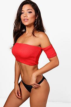 Boohoo Sally Bardot Beach Top