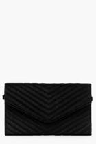 Boohoo Quilted Velvet Clutch And Chain