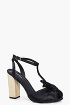 Boohoo Rachel Wrap Front T Bar Block Heel