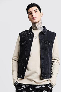Boohoo Denim Sleeveless Jacket