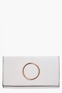 Boohoo Maria Circle Detail Clutch Bag