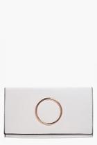 Boohoo Maria Circle Detail Clutch Bag