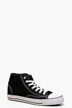 Boohoo Lydia High Top Canvas Pumps