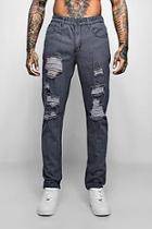 Boohoo Slim Fit Jeans With Extreme Rips
