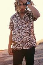 Boohoo Short Sleeve Leopard Print Revere Collar Shirt