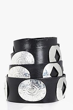 Boohoo Lois Stud Detail Western Belt