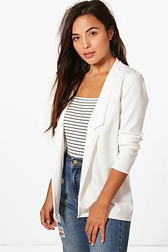 Boohoo Petite Kate Notch Detail Oversized Boyfriend Blazer