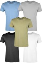 Boohoo 5 Pack Slim Fit Crew Neck T Shirts Multi
