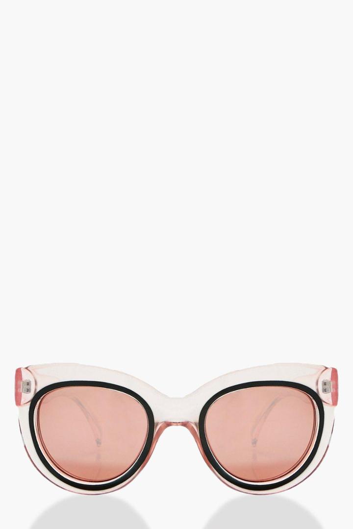 Boohoo Maisie Clear Pink Oversized Sunglasses Pink