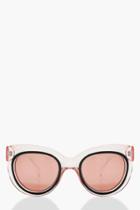 Boohoo Maisie Clear Pink Oversized Sunglasses Pink