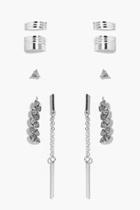 Boohoo Lydia Mixed Ear Cuff Set Silver