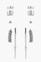 Boohoo Lydia Mixed Ear Cuff Set Silver