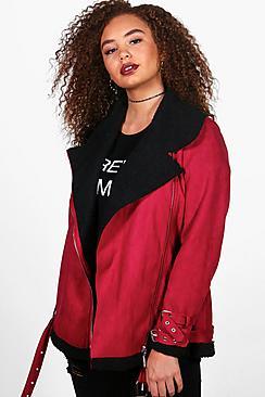 Boohoo Plus Jayne Bonded Aviator Jacket