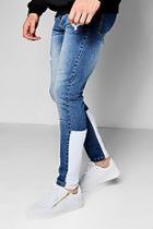 Boohoo Spray On Skinny Jeans With Patchwork Thigh