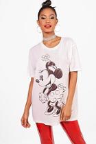 Boohoo Disney Minnie Sketch Oversized Top