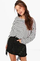 Boohoo Alexia Stripe Slouchy T-shirt
