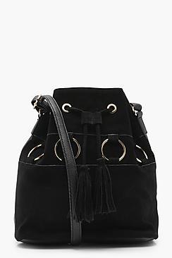 Boohoo Sophie Suedette Ring Duffle Bag