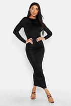 Boohoo Ruched Side Midi Dress