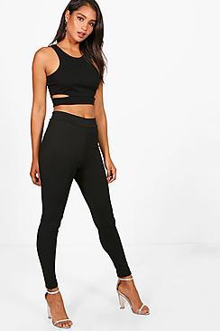 Boohoo Bekki High Waist Crepe Legging