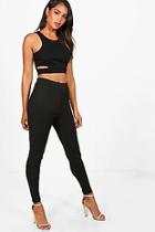 Boohoo Bekki High Waist Crepe Legging