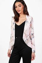 Boohoo Francesca Oriental Floral Blazer