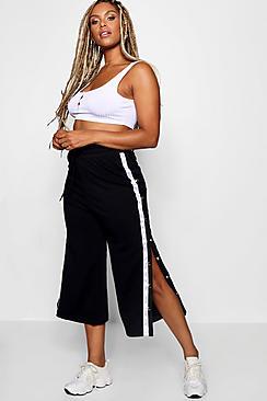 Boohoo Cora Popper Stripe Side Sweat Culottes