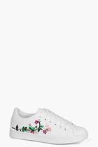 Boohoo Freya Floral Embroidered Trainer