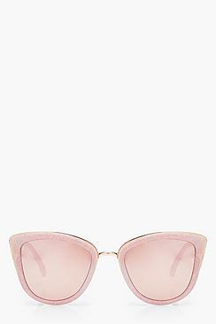 Boohoo Katherine Glitter Oversized Sunglasses