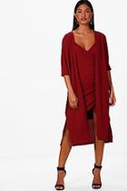 Boohoo Betsy Woven Wrap Dress & Duster Co-ord