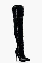 Boohoo Premium Rachel Stud Detail Over The Knee Boot