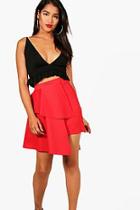 Boohoo Melissa Double Layer Asymetric Mini Skirt