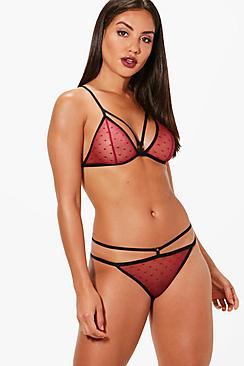 Boohoo Natalia Spot Mesh Knicker