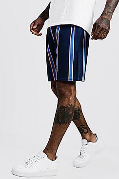 Boohoo Wide Set Stripe Mid Length Short