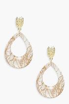Boohoo Gold Speck Resin Teardrop Earrings