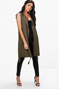 Boohoo Sleeveless Belted Duster