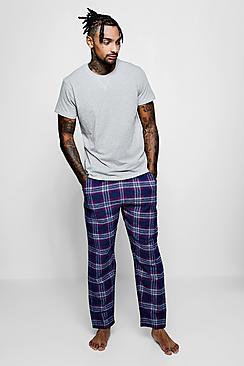Boohoo Cotton Check Short Sleeve T-shirt Pyjama Set