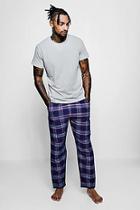 Boohoo Cotton Check Short Sleeve T-shirt Pyjama Set