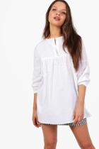 Boohoo Emily Embellished Bell Sleeve Blouse White