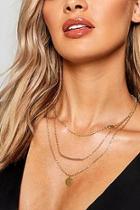 Boohoo Bar And Coin Layered Necklace
