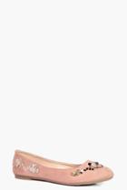 Boohoo Sophia Embellished Basic Ballet Pink