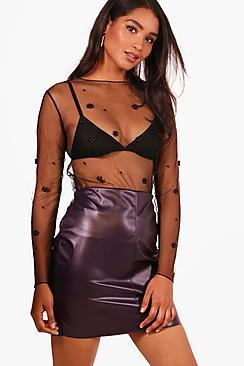 Boohoo Sofi Leather Look Mini Skirt