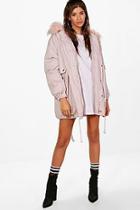 Boohoo Pernille Short Parka With Detachable Lining