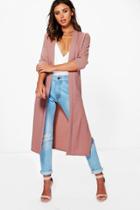 Boohoo Petite Laura Half Sleeve Turn Up Cuff Duster Rose