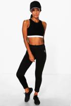 Boohoo Eliza Fit Logo Running Legging Black