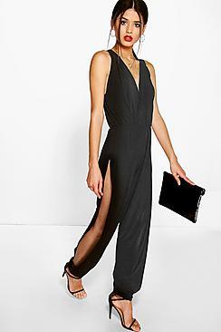 Boohoo Side Split Jumpsuit