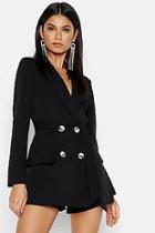 Boohoo Woven Belted Double Breasted Blazer