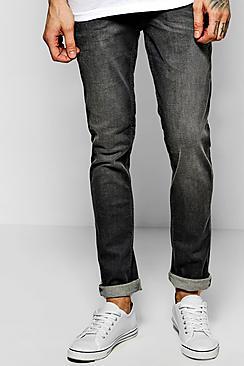 Boohoo Skinny Fit Sandblasted Grey Fashion Jeans