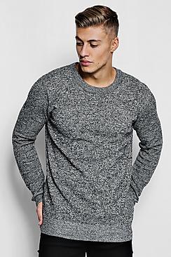 Boohoo Marl Yarn Knitted Crew Neck Sweater